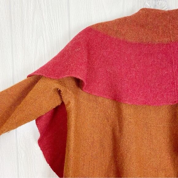 Eileen Fisher | Red & Orange 100% Merino Wool Sweater Cardigan Size XS - Picture 6 of 10
